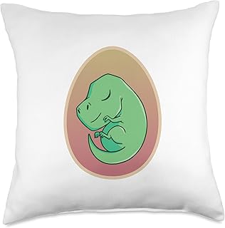 Cute Pregnant Dino Egg Dinosaur T-Rex Throw Pillow