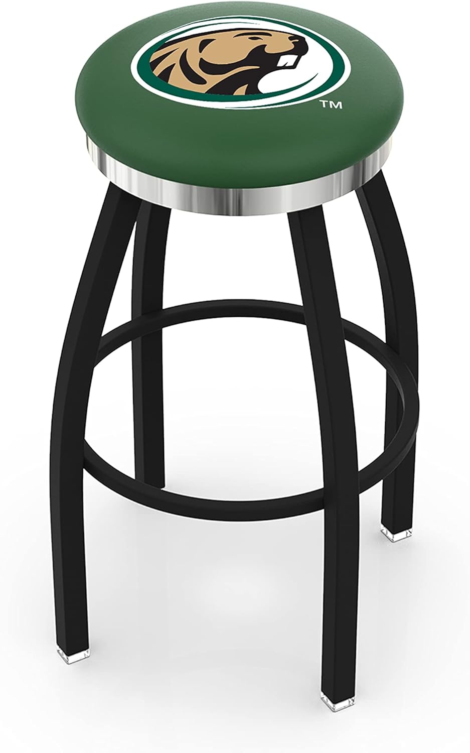 HBS L8B2C Bemidji State 25" Swivel Counter Stool with a Black Wrinkle and Chrome Finish