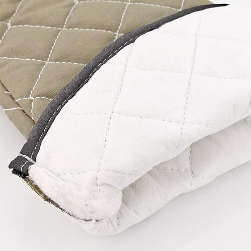 Miniatura 3 de New Star Foodservice Guantes de horno con defensa adicional, hasta 400 F, juego de 2 (oliva (ignífugoresistente de grado comercial), 13 pulgadas