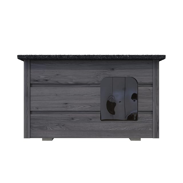 Foto 7 de 8 de Caseta para gatos, cueva para gatos, para exterior, resistente al agua, aislada, de madera