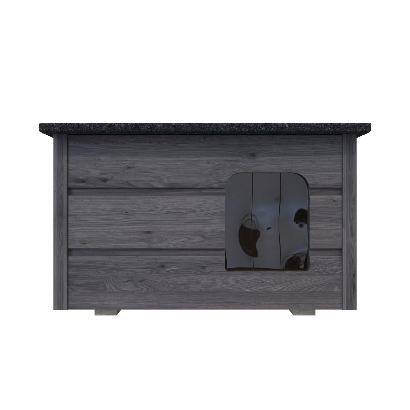 Caseta para gatos, cueva para gatos, para exterior, resistente al agua, aislada, de madera, cartón (gris #E08579)