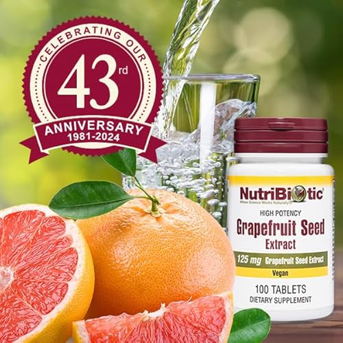 image for NutriBiotic – Grapefruit Seed Extract Tablets 125mg, 100 Count | Pre