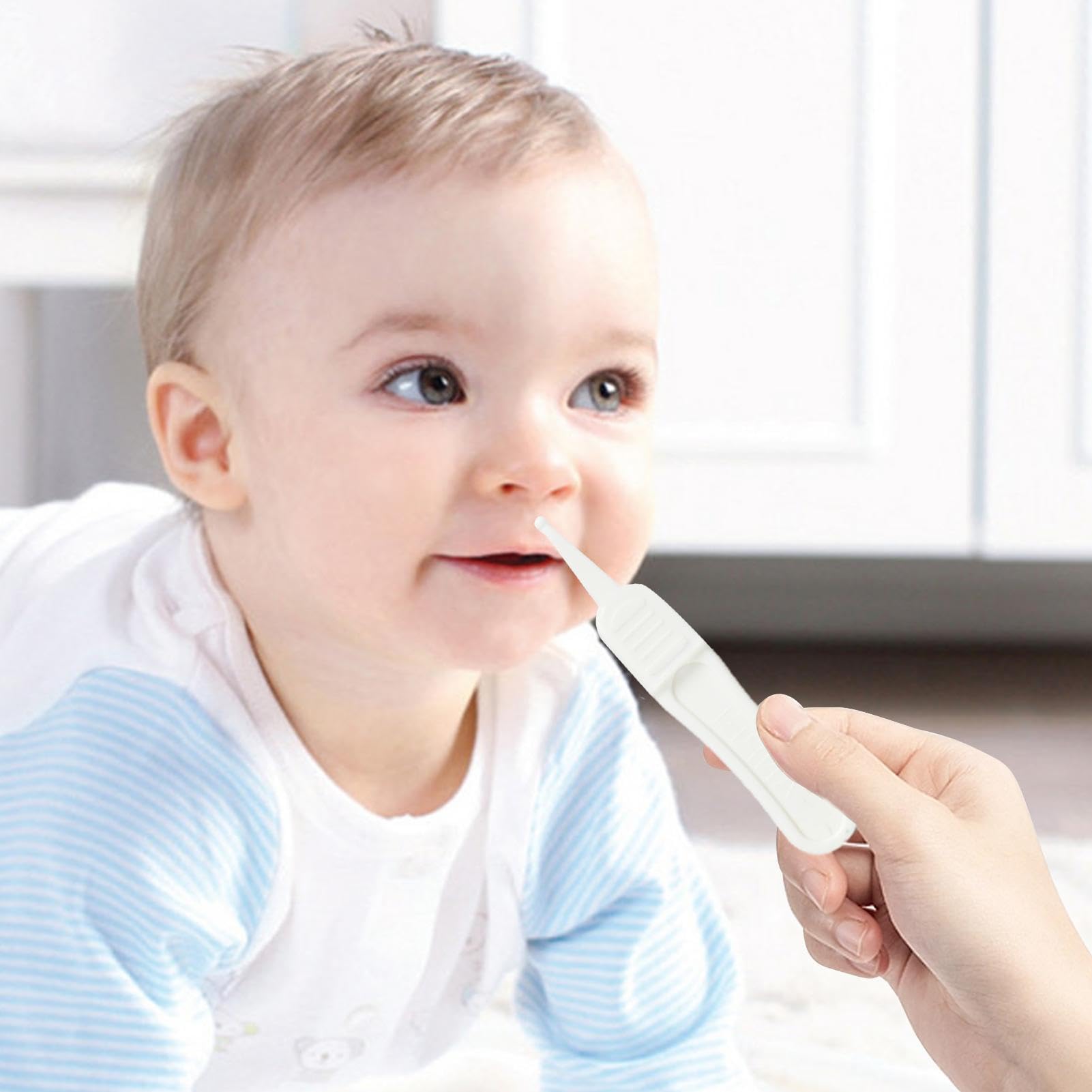 Pince à épiler pour bébé - Pince à épiler pour nettoyer les oreilles et le nez - Outil de nettoyage du nez - Tête ronde - Pour nettoyer la cavité nasale