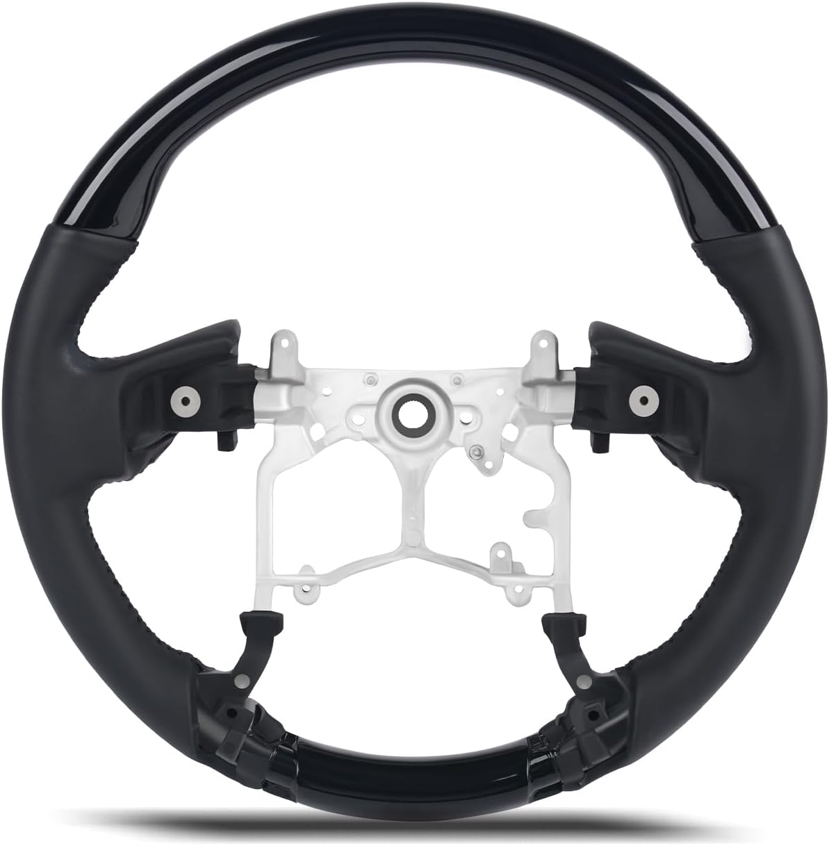 Carbon Fiber Style Steering Wheel for Toyota Tundra 2022-2026, Tacoma 2024-2026, Sequoia 2023-2026, Includes Matching Trim Bezel, Fits SR5 Limited Platinum TRD Pro Capstone, Red Stitching Sport Grip