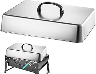 Tapa Para Plancha De Barbacoa, Cubierta Rectangular De Acero Inoxidable Resistente Al Calor, Cúpula De Vapor Para Plancha Con Asa Antideslizante, Ideal Para Barbacoas Fogatas Cocción Al Vapor
