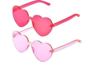 LYMOJOR Heart Sunglasses Thick Heart Glasses Rimless Fun Cute Heart Shaped Sunglasses...