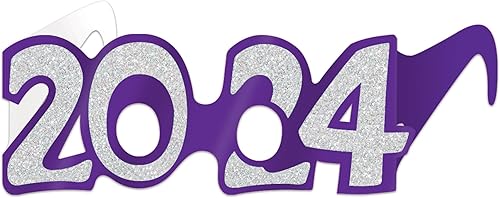 Miniatura 5 de Beistle 50 lentes de papel con purpurina para Año Nuevo 2024, recuerdos de fiesta de graduación, fabricados en Estados Unidos desde 1900