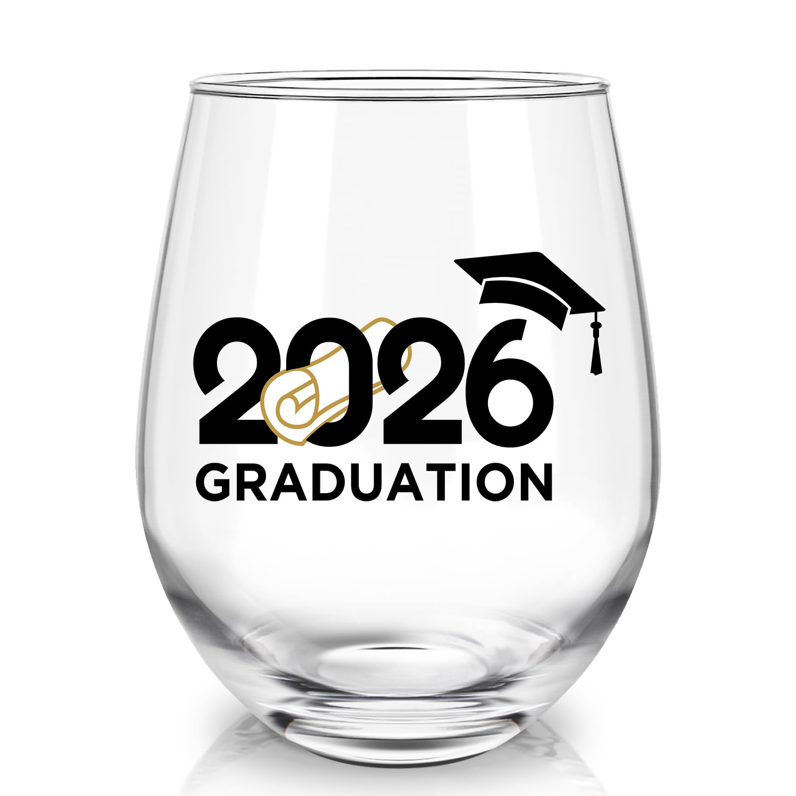 Joymaking Personalised Wine Glass Graduation Gifts for Girls Boys, Graduation 2026 Glass 17oz — image 1