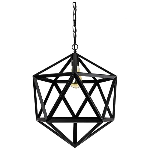 Sunlite 07094-SU Vintage-Inspired Hexagon-Shaped Industrial Hanging Pendant, Farmhouse Fixture, Geometric
