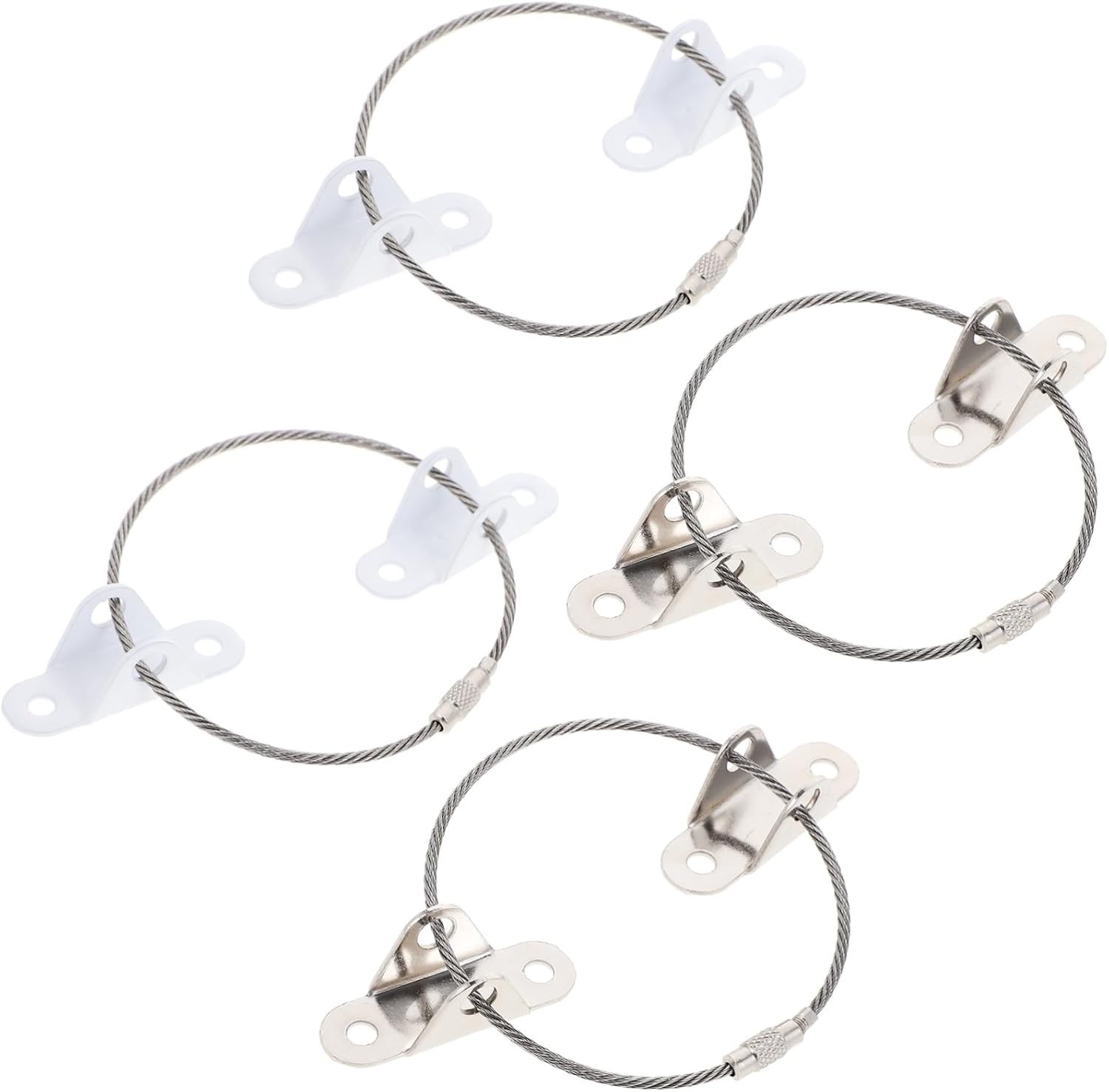 SHOWERORO 4sets Furniture Anti-tip Straps for Boy Girl Safety Cabinet Fixing Straps Durable Furniture Anchor for Dressers Bookshelves and More White Stainless Steel