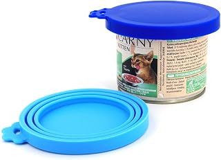COMTIM Pet Food Can Lids, Silicone Can Lids Covers for Dog and Cat Food, Universal Size Fits All Standard Size Dog and Cat Can Tops (2 Pack, Multi-colored)