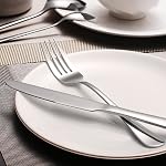 Aen Art Flatware Prêt, 24-Piece Set en argent inoxydable avec couteaux à steak pour 4, Miroir Couverts polis Ensemble d'Utensile pour Home Restaurant Hôtel, Lave-vaisselle Coffre-fort