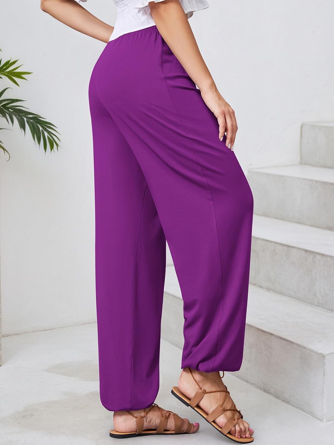 QIANXIZHAN Women's Joggers Pants, Sweatpants Lounge Yoga Boho Trousers with Pockets - Image 2