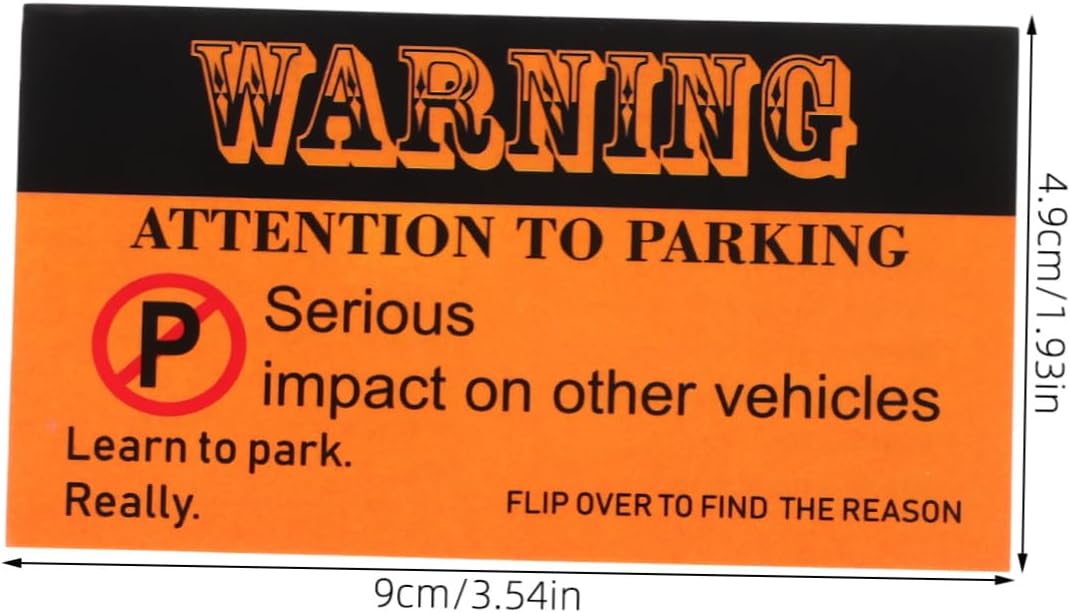 Bad Parking Warning Cards 100pcs Coated Paper Learn to Park Label image 2