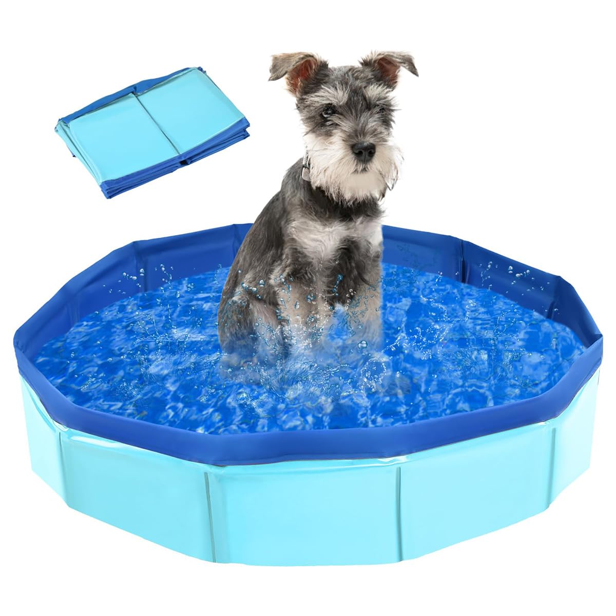 Foldable Dog Bathing Tub, Large PVC Pet Swimming Pool, Paddling Pool for Pets, Non-Slip Dogs Bathing Pool Bathtub in Garden (30cm*10cm)