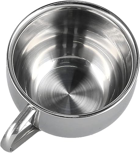 Miniatura 7 de Juego de tazas de café con aislamiento de doble pared con platillo y cuchara, juego de 3 tazas de café, taza de café de acero inoxidable con asa