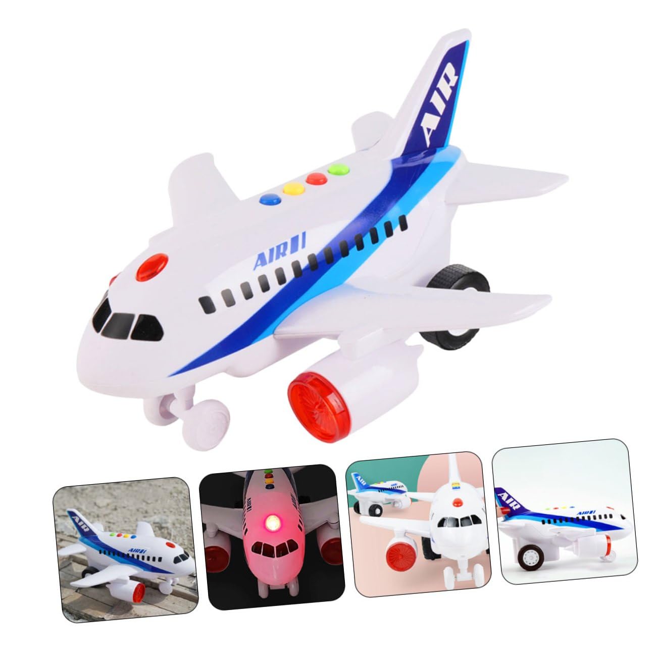 Gatuida Avión de Juguete Educativo para Pequeños, Modelo Inercial sin Batería, Material Plástico Seguro, Avión Giratorio para Aprendizaje y Desarrollo Temprano, Juguete Luminoso para