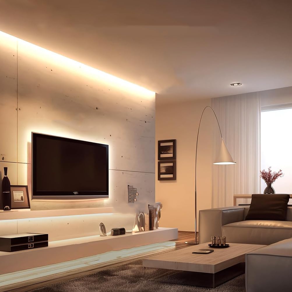 AoLa Striscia LED con sensore di movimento interni, bianco caldo 3000K 3M 960LED con 2 pezzi Interruttore portatile a batteria sensore di movimento Striscia interni Luce di movimento per scale,10M