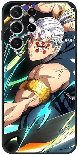 Miniatura 10 de Funda negra de dibujos animados compatible con Samsung Galaxy S22 Ultra Demon con Slayer Agatsuma Zenitsu Poster Slim a prueba de golpes TPU