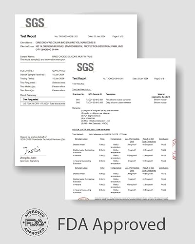 Miniatura 5 de El paquete de 3 moldes de silicona para magdalenas incluye 100 forros naturales para cupcakes, 6 cavidades de tamaño regular, sin BPA, moldes para