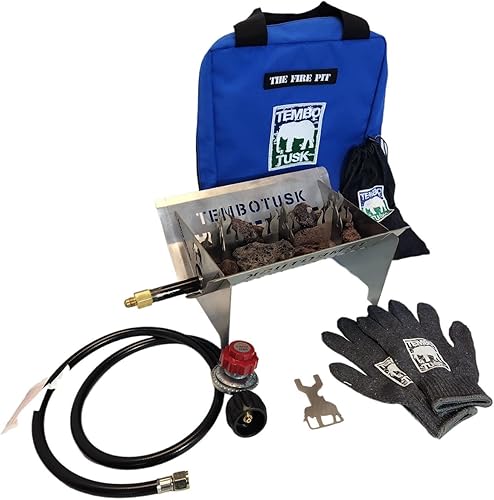 Miniatura 3 de The Fire Pit de TemboTusk. Flatpack, propulsado por gas propano, cuerpo de acero inoxidable, bolsa de transporte todo en uno.