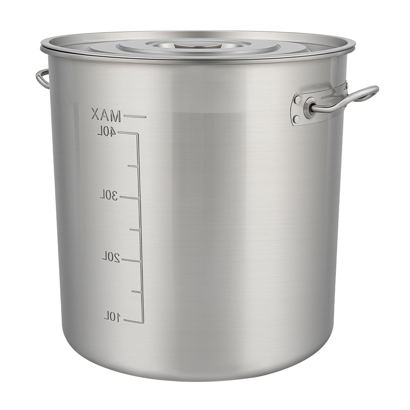 Contenitore termico per il trasporto, secchio in acciaio inox da 50 l, con coperchio, secchio da cucina per cucina, industria, gastronomia e casa