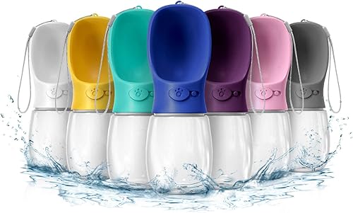 Miniatura 30 de WePet Botella de agua portátil para perros, 12 onzas, dispensador de agua para cachorros a prueba de fugas con alimentador de bebida para mascotas
