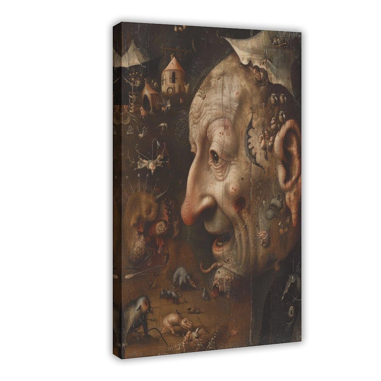 LXWNZE Hieronymus Bosch Art_ Intricate Renaissance Surrealism Canvas Poster Bedroom Decor Landscape Office Room Decor Gift 12" L X 18" W