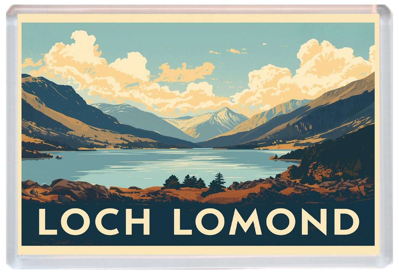 Baked Bean Store Multicolor Loch Lomond - Scotland - Jumbo Artistic Fridge Magnet 96 X 67Mm Bbsfhm3343
