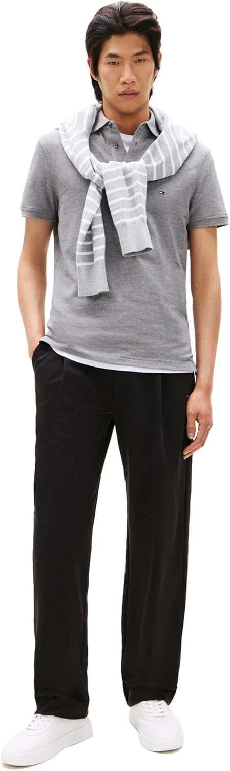 Tommy Hilfiger Mens Short Sleeve Polo Shirts in Slim Fit with Stretch and Organic Pique Cotton - Image 4