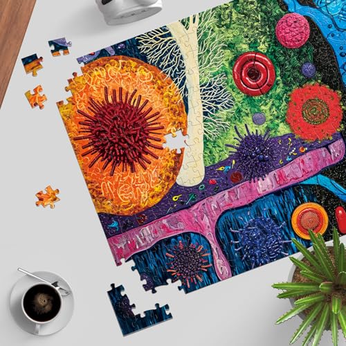 TangMosaic Vita Mosaic Jigsaw Puzzles, Puzzles for Adults 1000 Pieces, Cell Symphony Impossible Challenging Puzzles Game, Home Decoration Puzzle, Interlock Perfectly No Dust