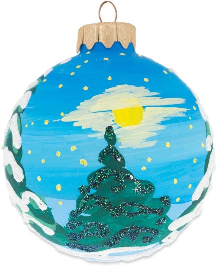 Santa and Two Snowmen Glass Ball Christmas Ornament 3.25 Inches - Image 6