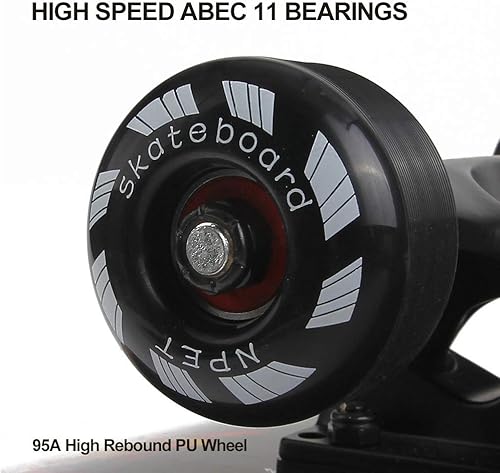 Miniatura 6 de NPET Pro - Patineta (Skateboard) completa de 31 pulgadas y 7 capas de arce canadiense. Patineta cóncava Black,02 Bandera USA,03 Monstruo