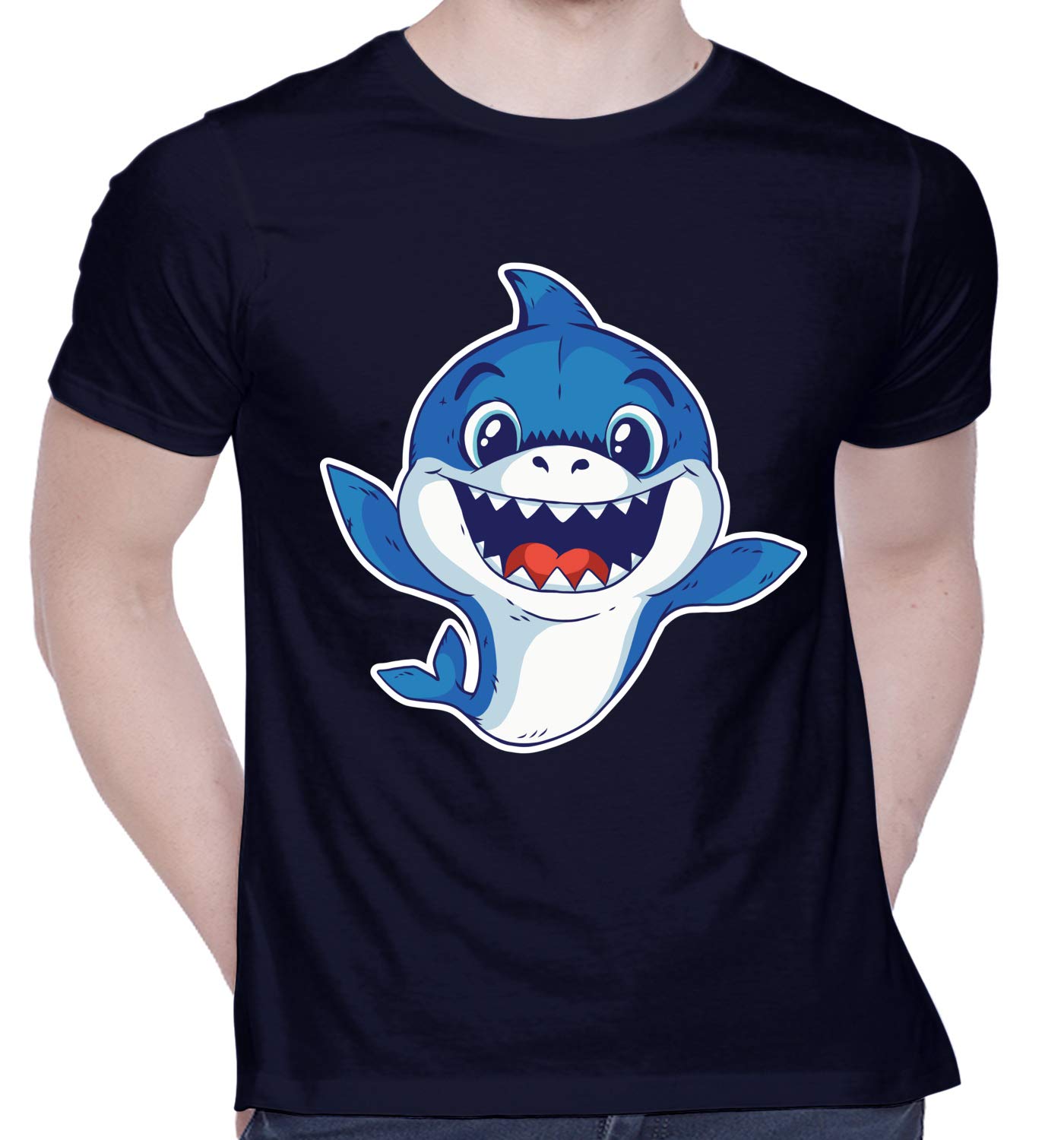 CreativiTGraphic Printed T-Shirt for Unisex Cute-But-Killer-Baby-Shark Tshirt | Casual Half Sleeve Round Neck T-Shirt | 100% Cotton | D00506-73