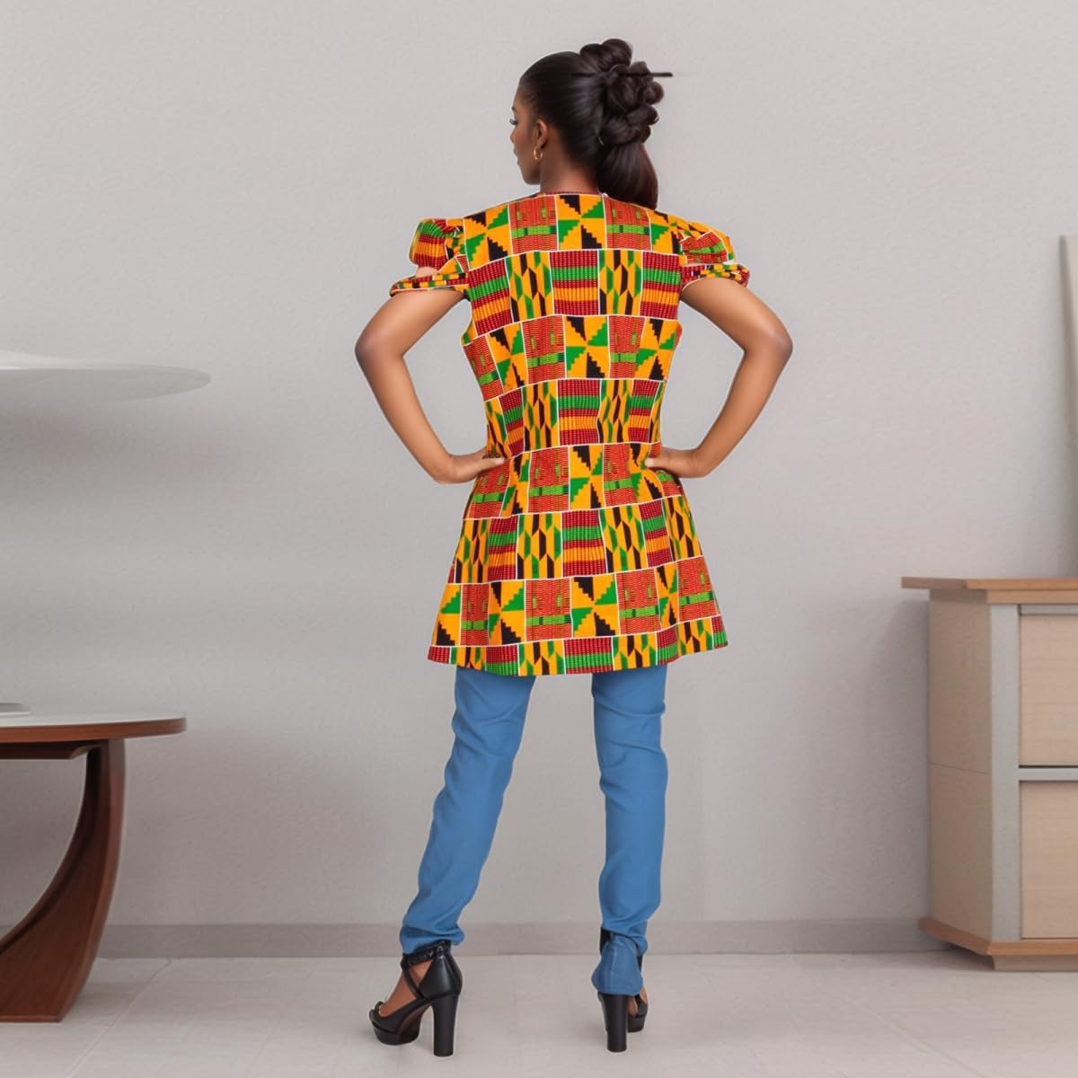ABCWAX African Women's Jacket Ankara Printed Cardigan Long Jacket Top Batik Dashiki Clothing