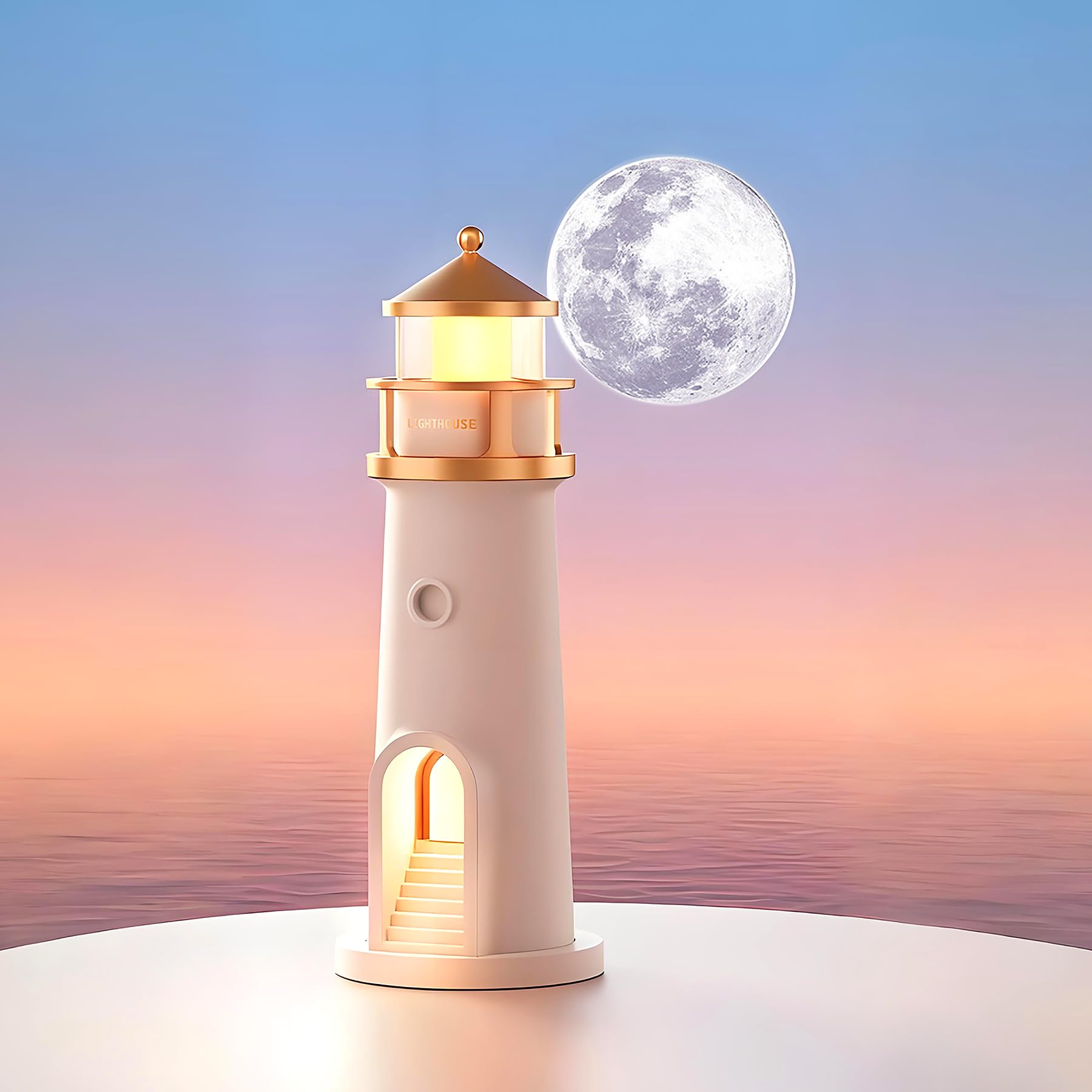 Lampada faro con proiezione lunare, batteria integrata da 2400 mAh, ricaricabile tramite USB, telecomando, lampada da comodino a LED, luce notturna senza fili, decorazione per la stanza per adulti e