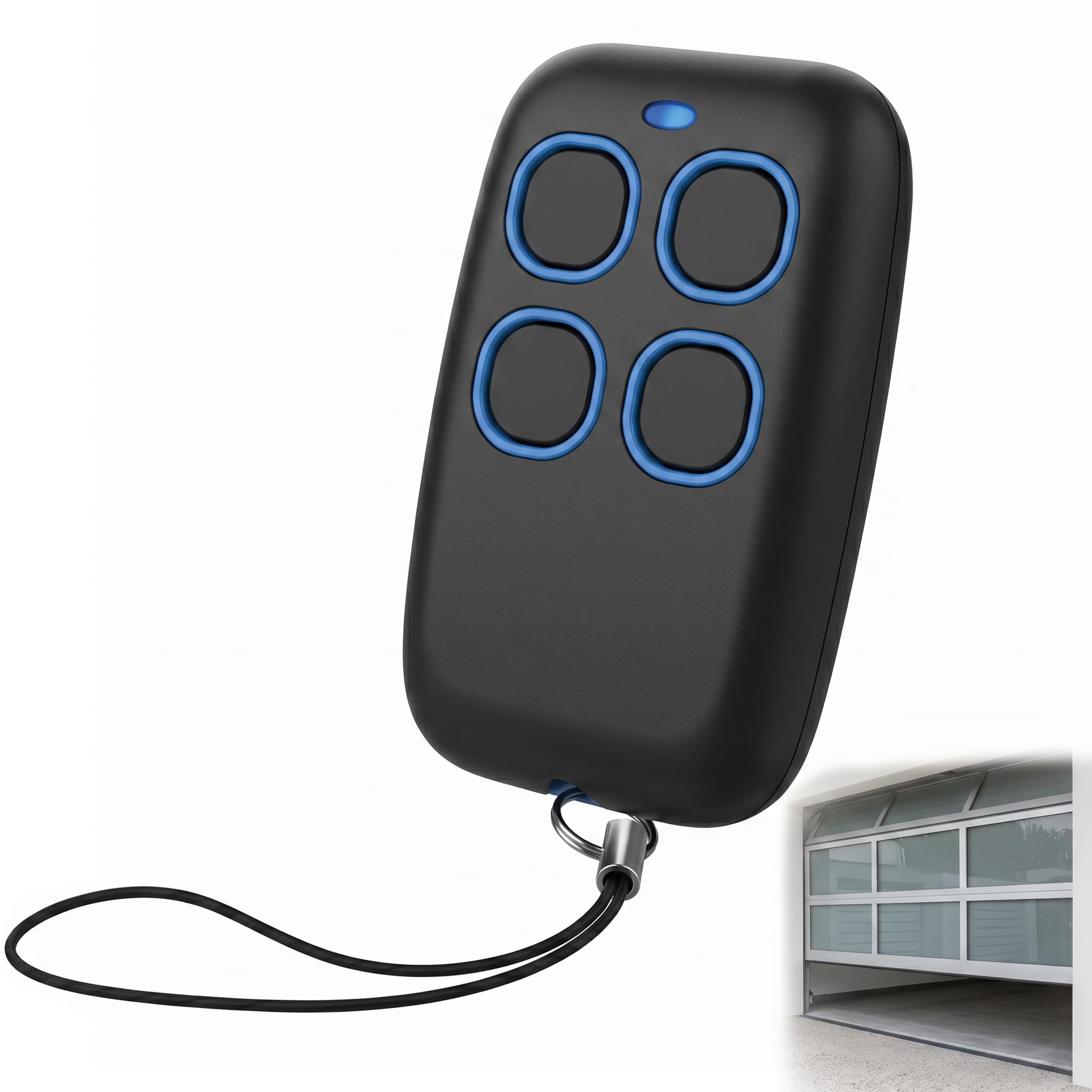 Mando a Distancia Universal 4 en 1, Rolling Code y Código Fijo para 280-868 MHz, Mando Copiador Impermeable para Coches, Puertas de Garaje, Persianas Enrollables, Automáticos, Azul