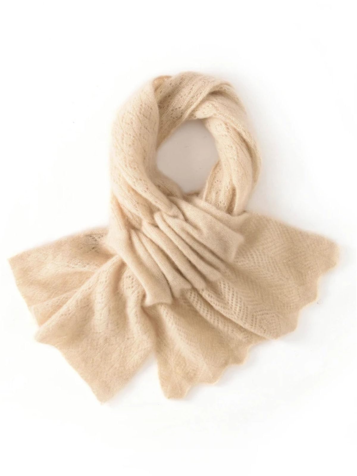 Kelsiop Bufanda de punto de cachemira para mujer, cómoda y cálida, chal de cachemira, bufanda de color sólido