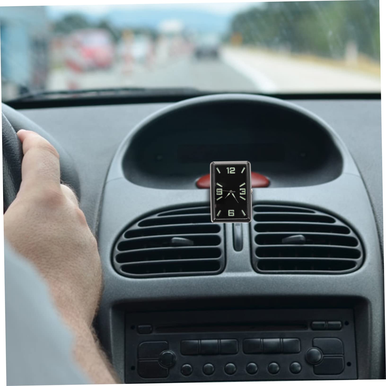 Reloj Negro Adhesivo Analógico Coche para Salpicadero
