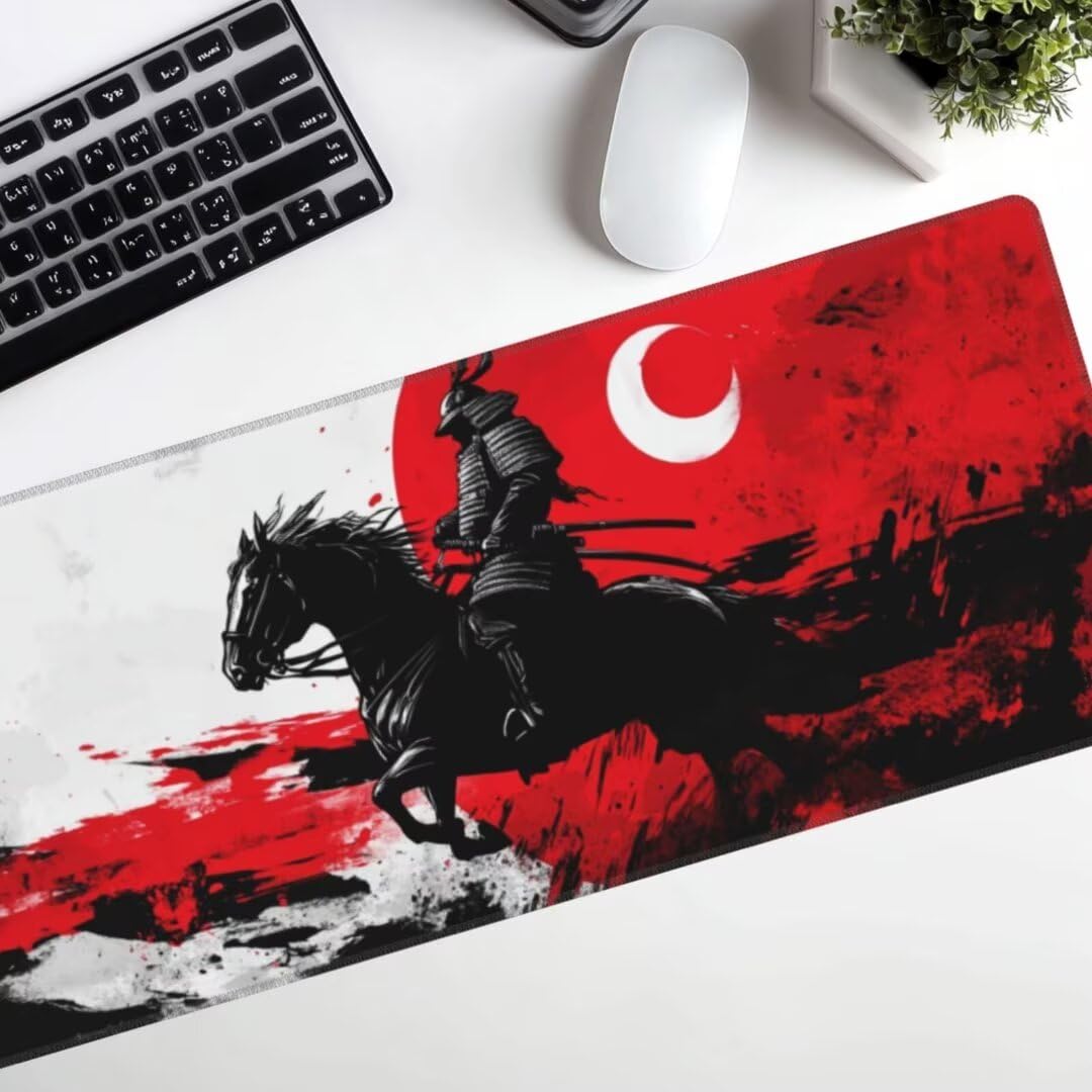 Tappetino Mouse Giappone Gaming Mouse Pad Astratto Tappetino Mouse XXL 1200×600×3MM Migliora La Precisione e La Velocità Tappetino Scrivania con Base in Gomma e Bordi Cuciti per Ufficio e Gaming