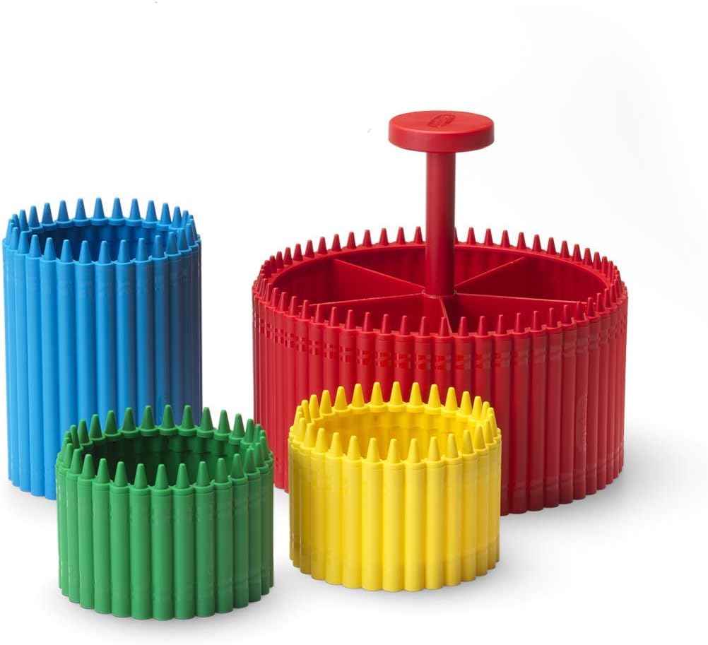 Room Copenhagen Crayola Ultimate Desk Organizer 4-Piece Set -1 Pencil Cup, 2 Crayon Cups, and 1 Round Organizer - Colorful Holders to Store Art and Stationery Supplies for Home/School/Office