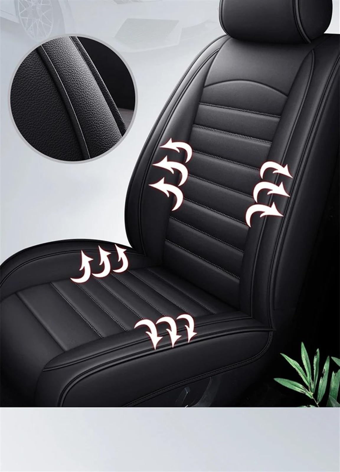 Funda De Cuero para Asiento De Coche Accesorios para Chrysler Todos Los Medels para 300c 300 300m para Aspen para Cirrus para Daytona 5 Asientos Fundas Asientos(Negro)
