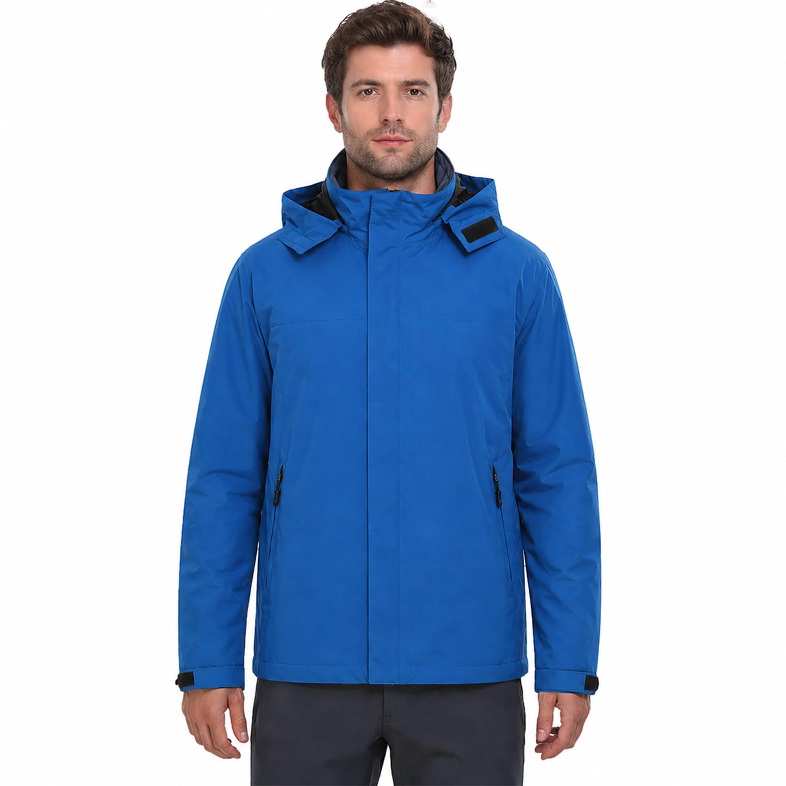 Modvibe Giacca Antipioggia Uomo Giacca Impermeabile Uomo Antivento e Traspirante Per Attività Outdoor Con Cappuccio Staccabile Adatto Per la Corsa l'escursionismo e il Campeggio