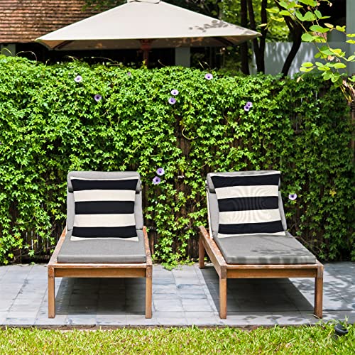 2er Set Streifen Kissenbezüge Kissenhülle Wasserdicht Leinenoptik Sofakissen Dekorativ Kissenbezug für Wohnzimmer Schlafzimmer Sofa Couch Dekor Kissen – Bild 7