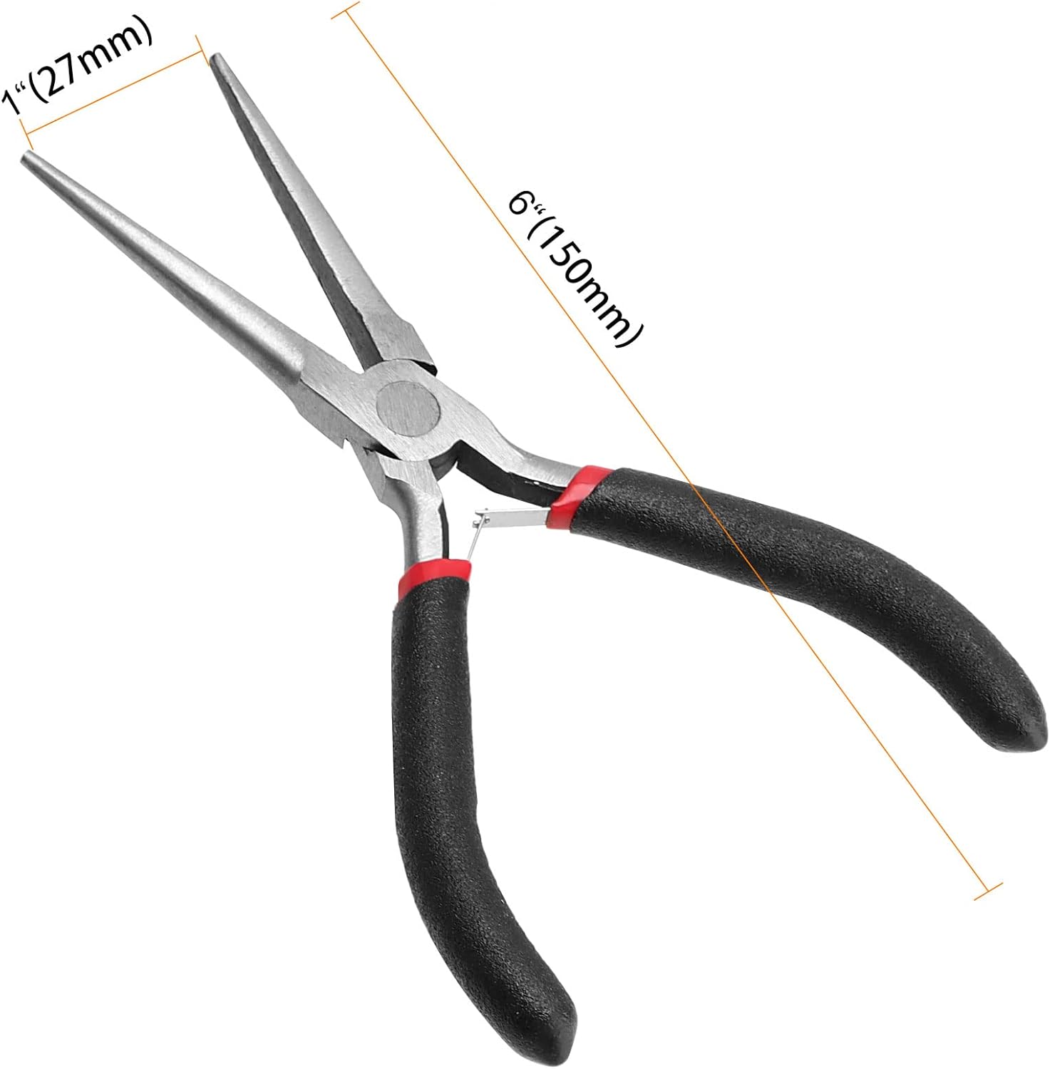 15 PCS 6 Inch Needle Nose Pliers, Precision Pliers with Extra Long Tips and Non-Serrated Jaws for Wire Wrapping, Jewelry Making, Gripping Gadgets