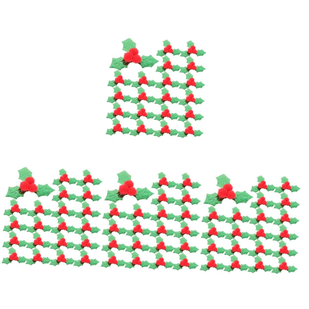 Amosfun 4 Ensembles Décoration De Feuilles De Noël Décor d'arbre De Noël Embellissements De Baies De Houx Fabriquer Une Feuille De Houx Tissu Feuilles Décor De Baies Chiffon 100 Pièces X 4