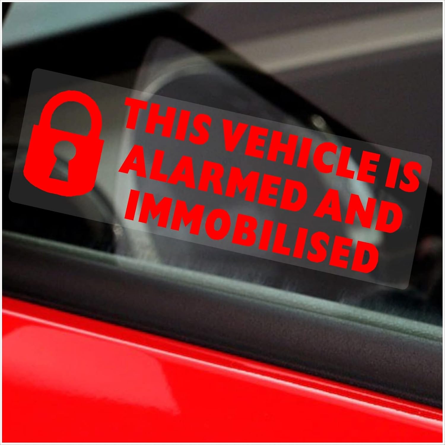 5 x Stickers This Vehicle is Alarmed and Immobilised Window Signs