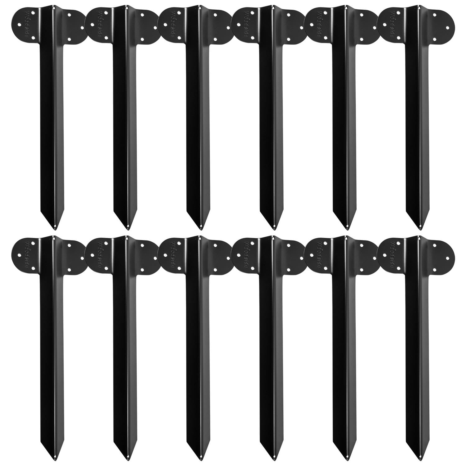 Woodside Pack Of 12 Steel Railway Sleeper Bracket Heavy Duty Driveway Path Edging
