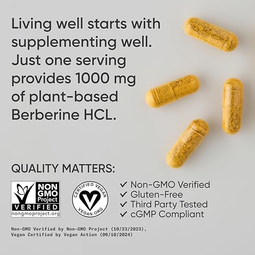 Miniatura 4 de Sports Research Berberina - Apoyo metabólico ayurvédico a base de hierbas para la salud - 500 mg - 120 cápsulas - Certificado vegano, sin gluten,