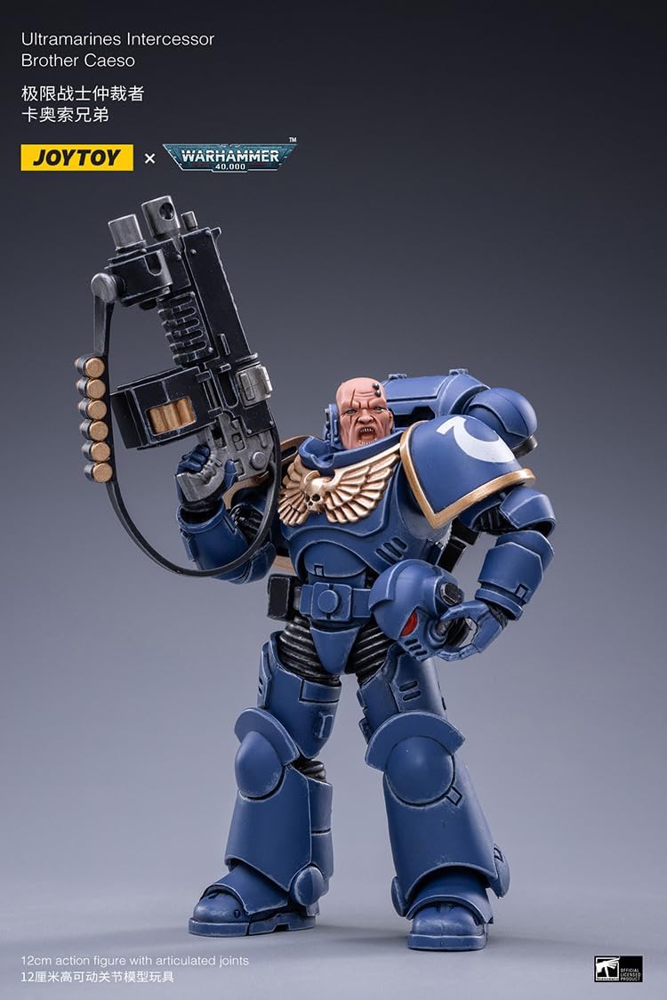 JOYTOY 1/18 Action Figure Warhammer 40,000 Ultramarines Intercessors Set of 4 Figures 4.8inch Collectible Action Figures Kits,Toys for Kids 15+ and Adults